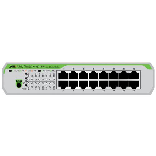 Allied Telesis AT-FS710/16-50 Unmanaged Fast Ethernet (10/100) 1U Groen, Grijs - Image 1