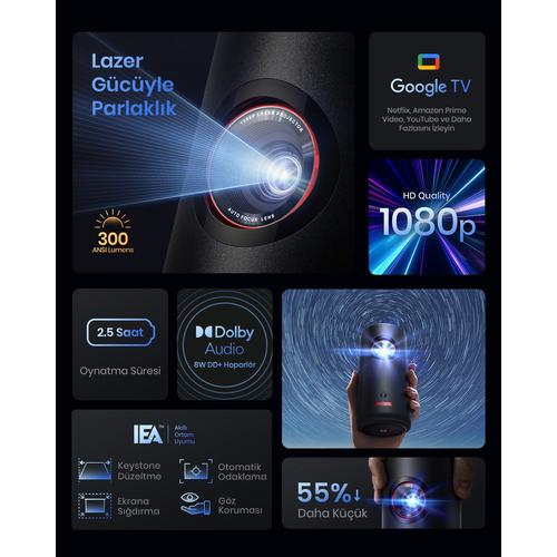 Anker Nebula Capsule 3 Laser Google TV Projectormodule 300 ANSI lumens DLP 1080p (1920x1080) Zwart - Image 7