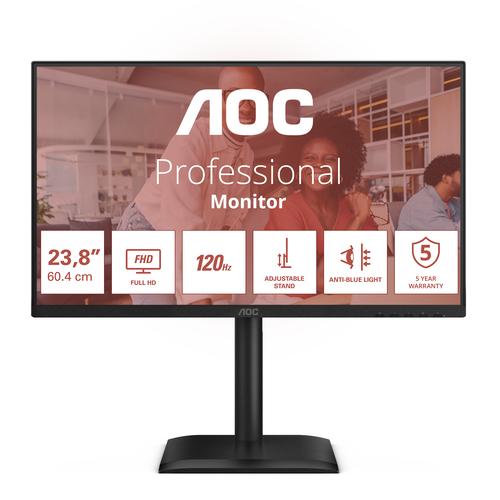 AOC E4 24E4CV computer monitor 60,5 cm (23.8") 1920 x 1080 Pixels Full HD LED Zwart - Image 1