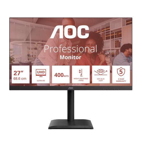 AOC E4 U27E4CV computer monitor 68,6 cm (27") 3840 x 2160 Pixels 4K Ultra HD LED Zwart - Image 1