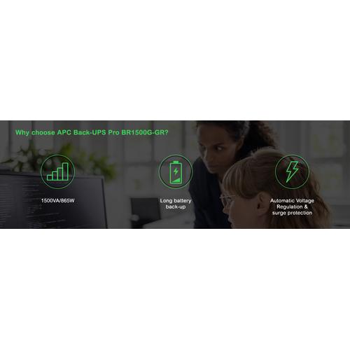 APC Back-UPS PRO BR1500G-GR - Noodstroomvoeding, 1500VA, 6x stopcontact, USB, uitbreidbare runtime - Image 8