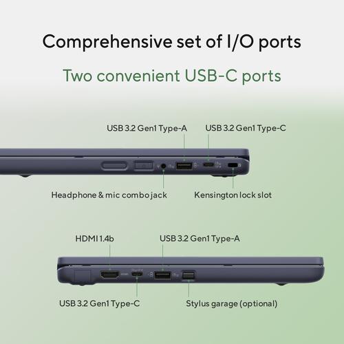 ASUS Chromebook CR12 Flip CR1204FGA-R90096 Intel® N N200 31 cm (12.2") Touchscreen WUXGA 16 GB LPDDR5-SDRAM 128 GB eMMC Wi-Fi 6E (802.11ax) ChromeOS Nederlands Grijs - Image 9