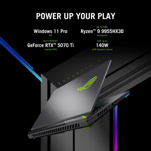 ASUS ROG Strix G16 G614FR-RV014W Copilot+ PC AMD Ryzen™ 9 Laptop 40,6 cm (16") WUXGA 32 GB DDR5-SDRAM 2 TB SSD NVIDIA GeForce RTX 5070 Ti Wi-Fi 6E (802.11ax) Windows 11 Home Nederlands Zwart, Grijs - Image 2