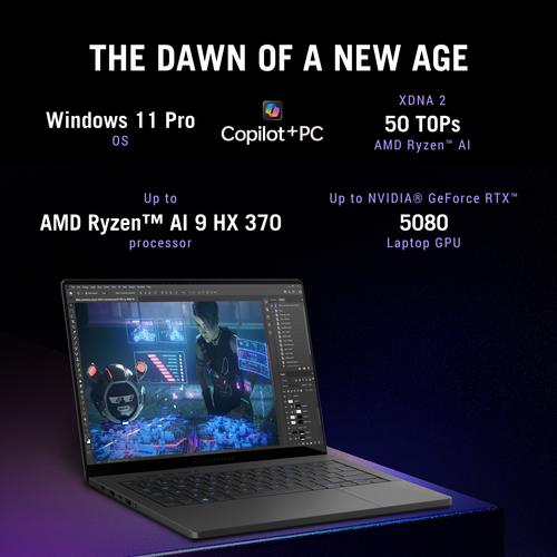 ASUS ROG Zephyrus G14 GA403WW-QS075W Copilot+ PC AMD Ryzen AI 9 370 Laptop 35,6 cm (14") 3K 32 GB LPDDR5x-SDRAM 2 TB SSD NVIDIA GeForce RTX 5080 Wi-Fi 7 (802.11be) Windows 11 Home Nederlands Grijs - Image 5