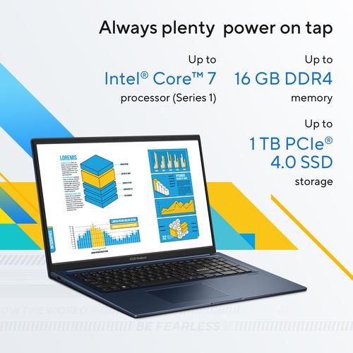 ASUS Vivobook 17 X1704VA-AU810W Intel Core 5 120U Laptop 43,9 cm (17.3") Full HD 16 GB DDR4-SDRAM 512 GB SSD Wi-Fi 6 (802.11ax) Windows 11 Home Nederlands Blauw - Image 3