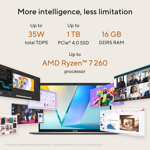 ASUS Vivobook S 14 M3407HA-LY013W AMD Ryzen™ 7 260 Laptop 35,6 cm (14") WUXGA 16 GB DDR5-SDRAM 1 TB SSD Wi-Fi 6 (802.11ax) Windows 11 Home Nederlands Grijs - Image 8