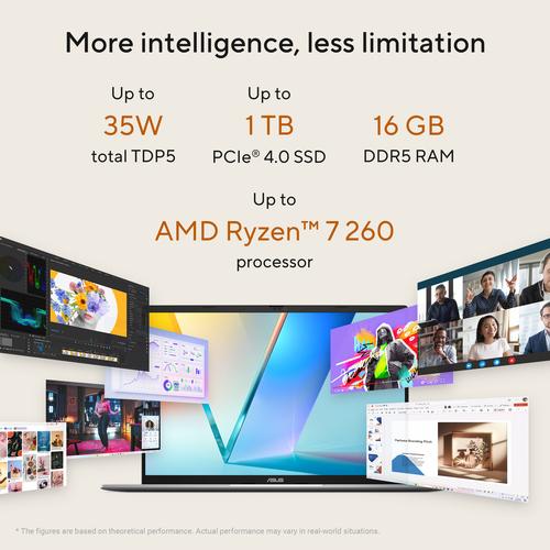 ASUS Vivobook S16 M3607HA-RP052W AMD Ryzen™ 7 260 Laptop 40,6 cm (16") WUXGA 32 GB DDR5-SDRAM 1 TB SSD Wi-Fi 6 (802.11ax) Windows 11 Home Nederlands Zilver - Image 10