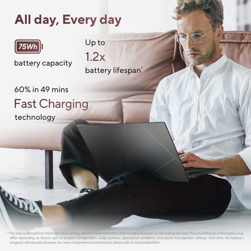 ASUS Zenbook 14 OLED UM3406KA-QD139W AMD Ryzen AI 7 350 Laptop 35,6 cm (14") WUXGA 32 GB LPDDR5x-SDRAM 1 TB SSD Wi-Fi 6E (802.11ax) Windows 11 Home Nederlands Zwart - Image 2