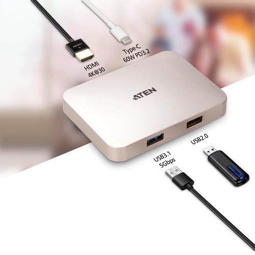 ATEN USB-C 4K Ultra Mini Dock met Power Pass-Through - Image 3