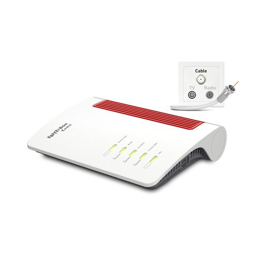 Box FRITZ! 6670 Cable Edition International draadloze router 2.5 Gigabit Ethernet Dual-band (2.4 GHz / 5 GHz) Rood, Wit - Image 1