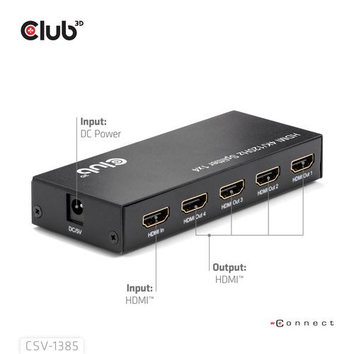 CLUB3D 1 to 4 HDMI™ Splitter 4K120Hz - Image 4