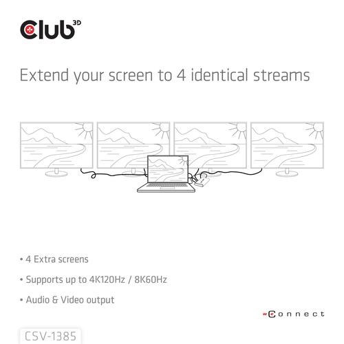 CLUB3D 1 to 4 HDMI™ Splitter 4K120Hz - Image 5