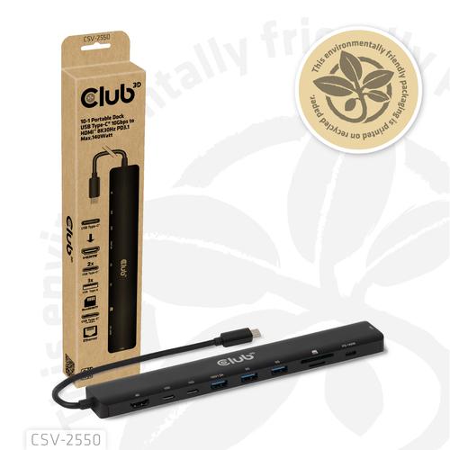 CLUB3D 10-1 Portable Dock USB Type-C® 10Gbps to HDMI™ 8K30Hz PD3.1 Max.140Watt - Image 2
