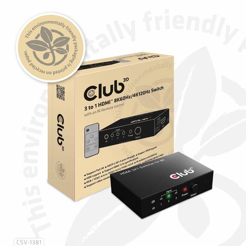 CLUB3D 3 to 1 HDMI™ 8K60Hz/4K120Hz Switch - Image 8