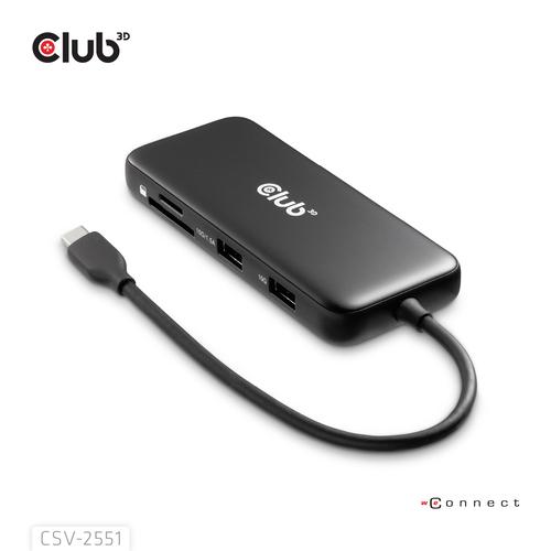 CLUB3D 8-1 Portable Dock USB Type-C® 10Gbps to HDMI™ and DisplayPort™ 8K30Hz PD Max.100Watt - Image 2