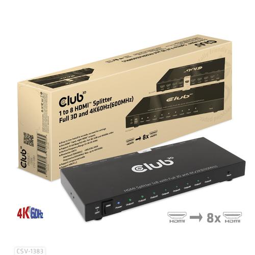 CLUB3D 8-poorts HDMI™ splitter 1 to 8 Full 3D and 4K60Hz(600MHz) - Image 10