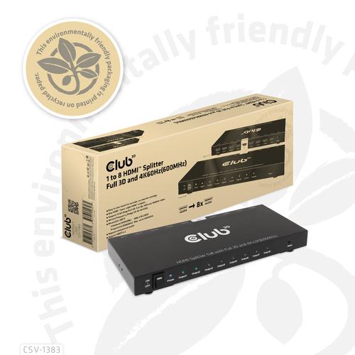 CLUB3D 8-poorts HDMI™ splitter 1 to 8 Full 3D and 4K60Hz(600MHz) - Image 8