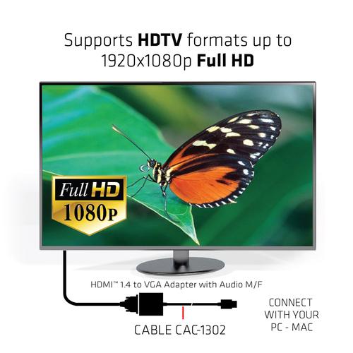 CLUB3D CAC-1302 video kabel adapter 0,5 m HDMI Type A (Standaard) VGA (D-Sub) Zwart - Image 5