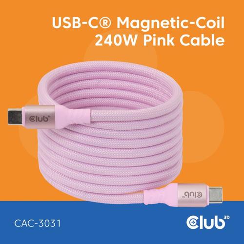 CLUB3D CAC-3031 USB-kabel USB 2.0 2 m USB C Roze - Image 1