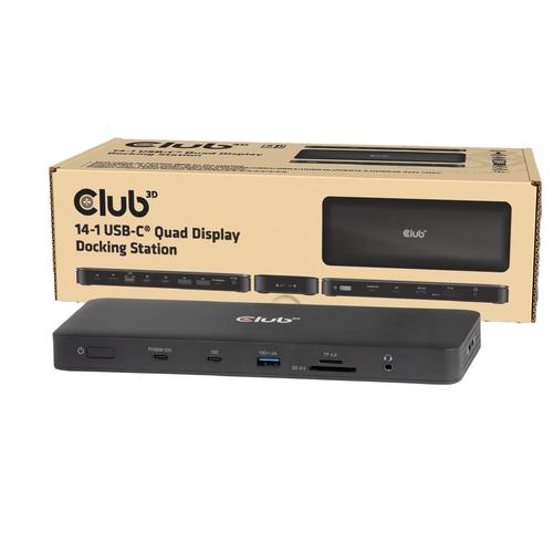 CLUB3D Club 3D 14-in-1 USB-C® Quad Display Dockingstation – 4 Schermen & 100W Snelladen - Image 1