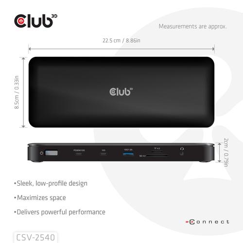 CLUB3D Club 3D 14-in-1 USB-C® Quad Display Dockingstation – 4 Schermen & 100W Snelladen - Image 3