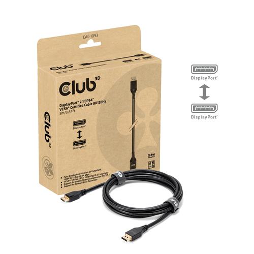 CLUB3D DisplayPort™ 2.1 DP54™ VESA® Certified Cable 8K120Hz 3m/ 9.84ft