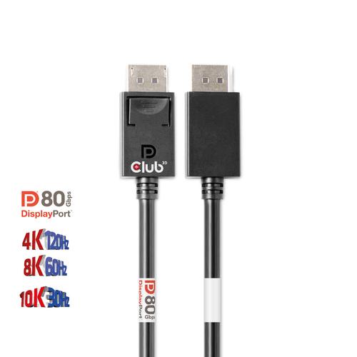 CLUB3D DisplayPort 2.1 Bi-Directional VESA DP80 Gecertificeerde kabel 4K240Hz, 8K60Hz or 10K30Hz M/M 1.2m/3.94ft - Image 6
