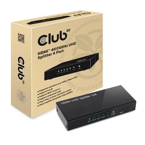 CLUB3D HDMI™ 4K@60Hz UHD Splitter AC Power 4 ports - Image 2