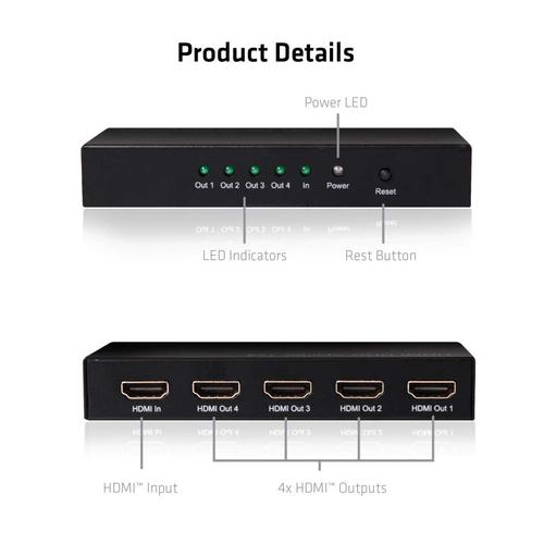 CLUB3D HDMI™ 4K@60Hz UHD Splitter AC Power 4 ports - Image 5