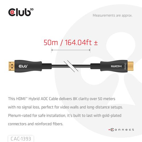 CLUB3D HDMI™ Hybrid AOC Cable 8K60Hz/4K120Hz 50m / 164.04ft - Image 10