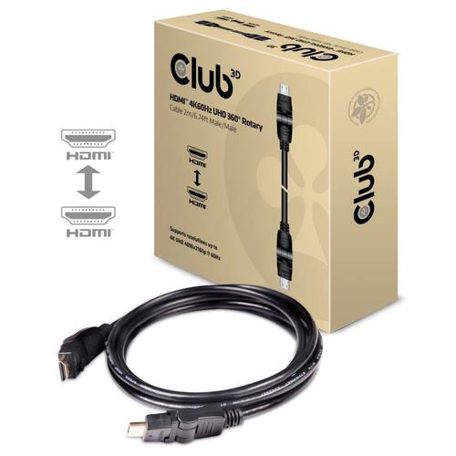 CLUB3D HDMI 2.0 4K60Hz UHD 360 Graden roterende kabel 2 meter - Image 7