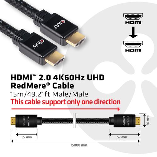 CLUB3D HDMI 2.0 4K60Hz UHD RedMere Kabel 15 meter - Image 3