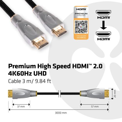 CLUB3D HDMI 2.0 Cable 3Meter UHD 4K/60Hz 18Gbps Certified Premium High Speed - Image 9