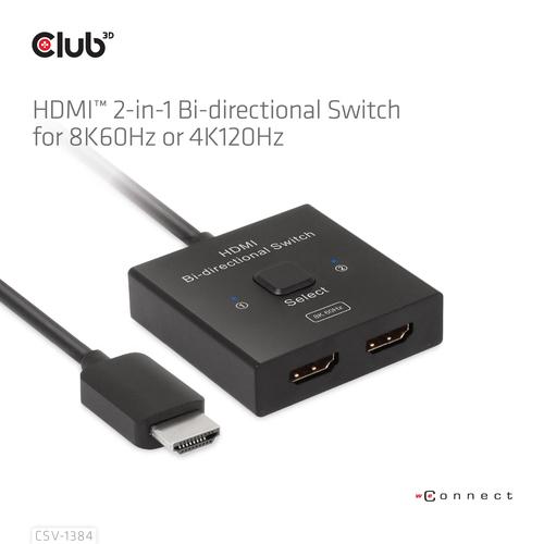 CLUB3D HDMI 2-in-1 Bi-directional Switch for 8K60Hz or 4K120Hz - Image 5