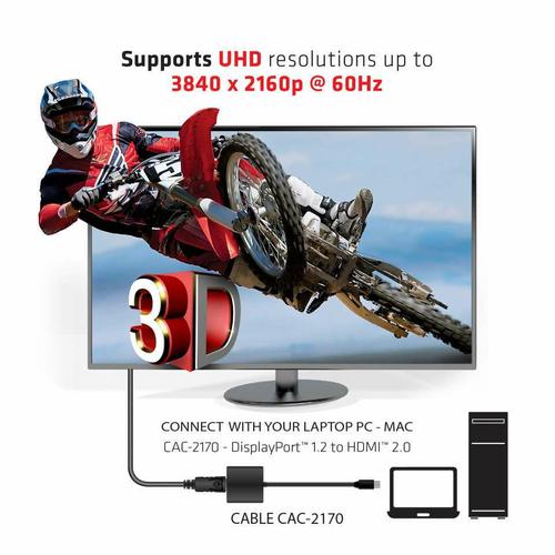 CLUB3D Mini DisplayPort 1.2 to HDMI 2.0 UHD Active Adapter - Image 4