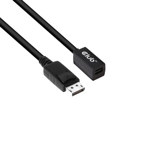 CLUB3D Mini DisplayPort 1.4 to DisplayPort Extension Cable 8K60Hz DSC 1.2 HBR3 HDR Bidirectional F/M 1m - Image 1