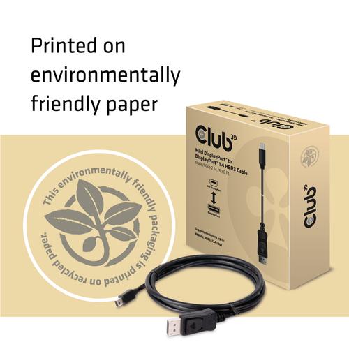 CLUB3D Mini DisplayPort naar DisplayPort 1.4 HBR3 8K60Hz Kabel, 2 Meter - Image 5