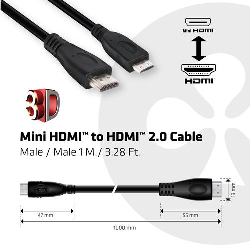 CLUB3D Mini HDMI™ to HDMI™ 2.0 4K60Hz Kabel 1Meter - Image 3