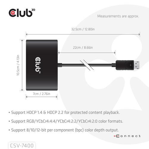 CLUB3D Quad DisplayPort™ Hub – 4 x 4K Resolution @ 30Hz, MST Support - Image 3