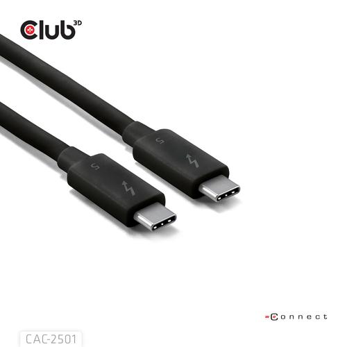 CLUB3D Thunderbolt™ 5 Gecertificeerd 8K240Hz 80/120 Gbps EPR 240 Watt Kabel M/M 1m - Image 6