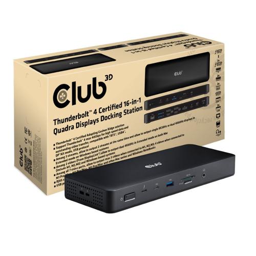 CLUB3D Thunderbolt 4 16-in-1 Quadra(4) Displays Dockingstation - Image 1