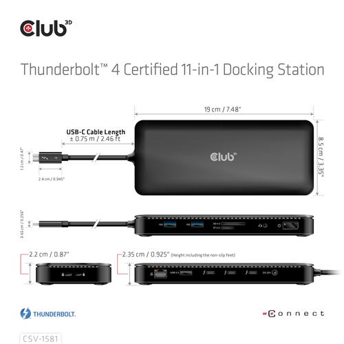 CLUB3D Thunderbolt 4 Certified 11-in-1 Docking Station - Image 2