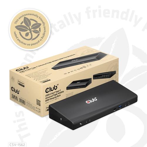 CLUB3D Type-C Universeel (2x 4K60Hz +1x 4K30Hz), oplaad Docking Station 60W DisplayLink® gecertificeerd en DP alt modus - kensington lock - Image 1