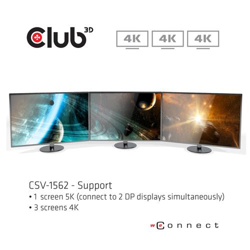 CLUB3D Type-C Universeel (2x 4K60Hz +1x 4K30Hz), oplaad Docking Station 60W DisplayLink® gecertificeerd en DP alt modus - kensington lock - Image 3
