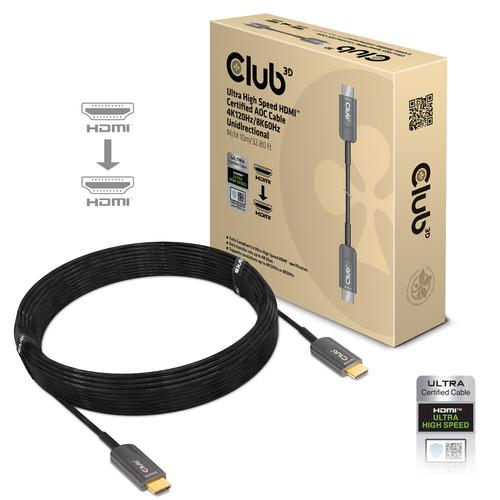 CLUB3D Ultra High Speed ​​HDMI 2.1™ gecertificeerde AOC-kabel 4K120Hz/8K60Hz Unidirectioneel M/M 10 meter - Image 1