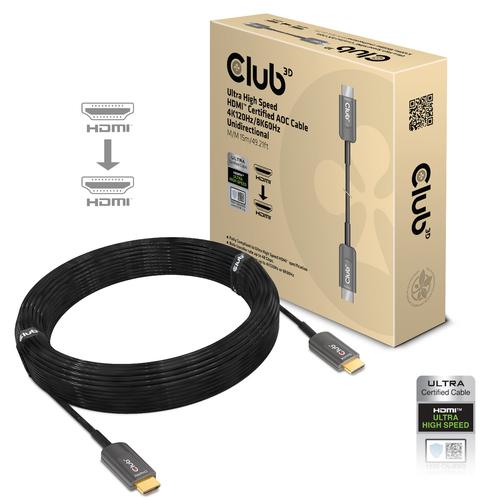 CLUB3D Ultra High Speed ​​HDMI 2.1™ gecertificeerde AOC-kabel 4K120Hz/8K60Hz Unidirectioneel M/M 15m - Image 1