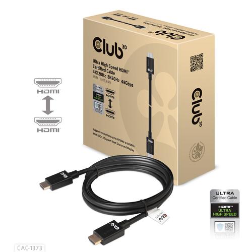 CLUB3D Ultra High Speed ​​HDMI™2.1 gecertificeerde kabel 4K120Hz, 8K60Hz 48Gbps M/V 3 meter - Image 1