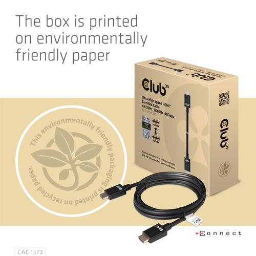 CLUB3D Ultra High Speed ​​HDMI™2.1 gecertificeerde kabel 4K120Hz, 8K60Hz 48Gbps M/V 3 meter - Image 3