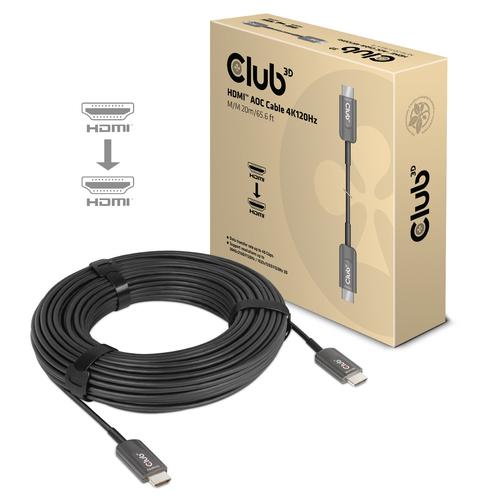 CLUB3D Ultra High Speed HDMI™ Certified AOC Cable 4K120Hz/8K60Hz Unidirectional M/M 20m/65.6ft - Image 1