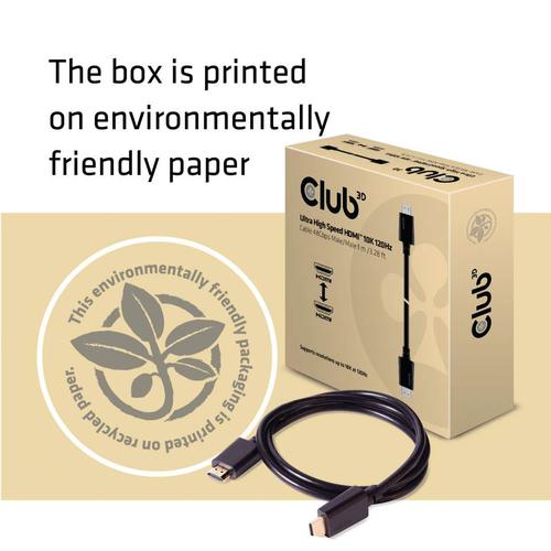 CLUB3D Ultra High Speed HDMI 4K120Hz, 144Hz Certified Cable 48Gbps M/M 1 m/3.28 ft 1Meter - Image 6